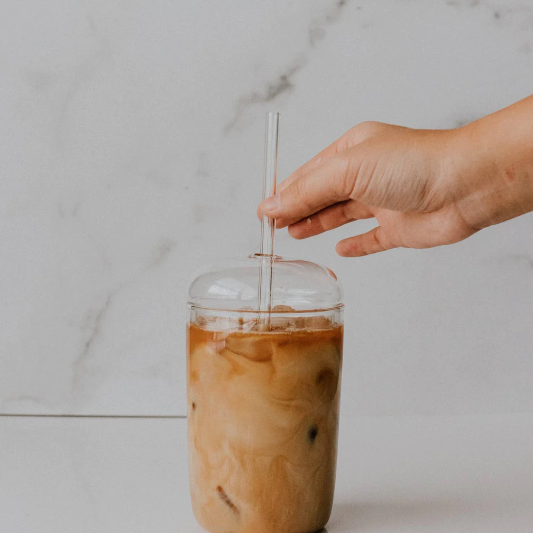 Glass Iced Coffee Tumbler
