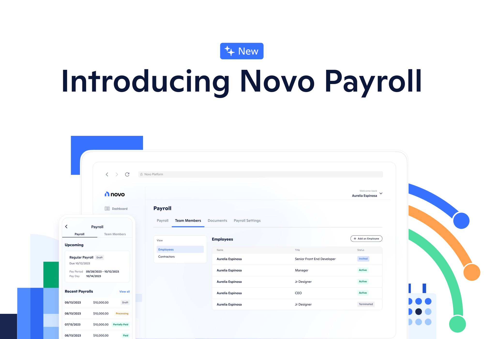 Novo Announces Novo Payroll for Small Businesses, Powered by Check