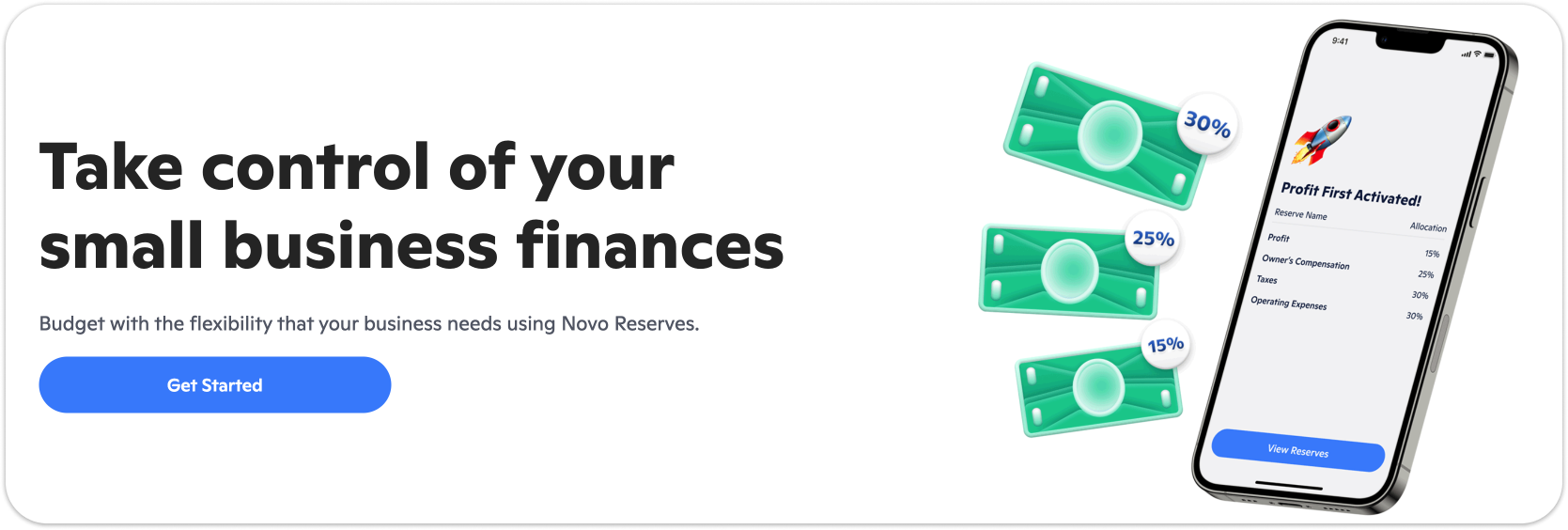 Novo reserves for your small business finances